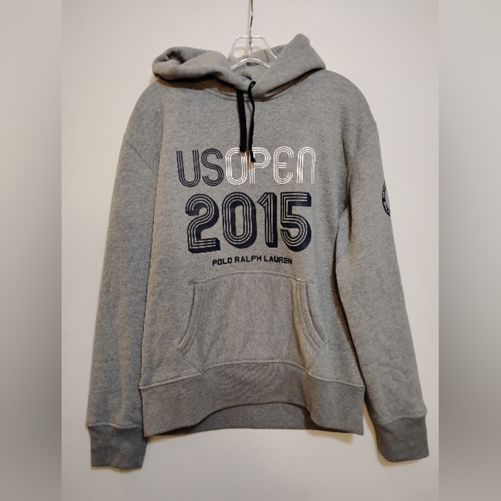 Polo by Ralph Lauren Gray WoMen's Sweater Sign 'US OPEN 2015' Hoodie Pullover L